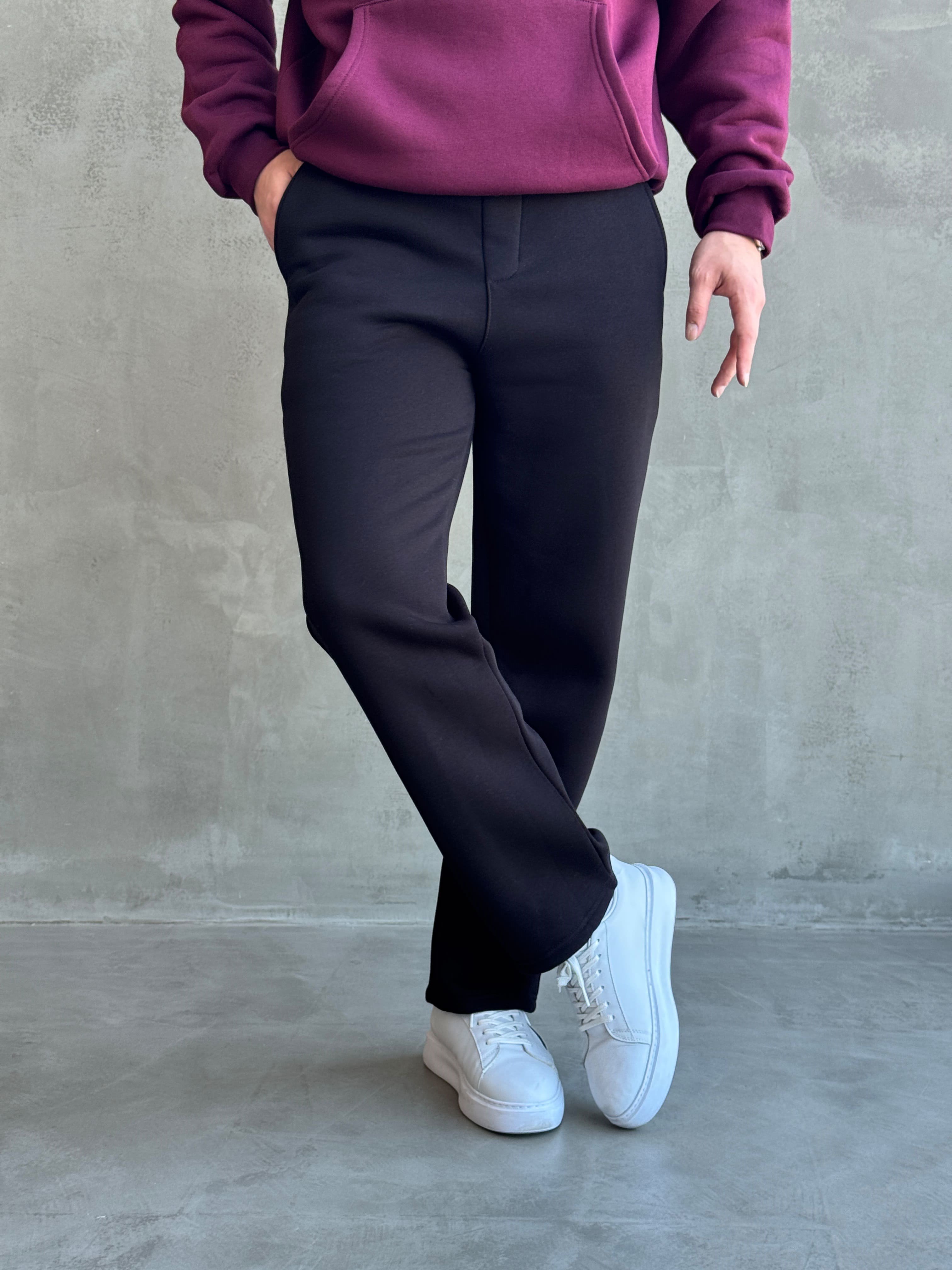 Erkek Yeni Sezon 3 İplik Baggy Kalıp Basic Eşofman-Siyah(E1803)Ketench