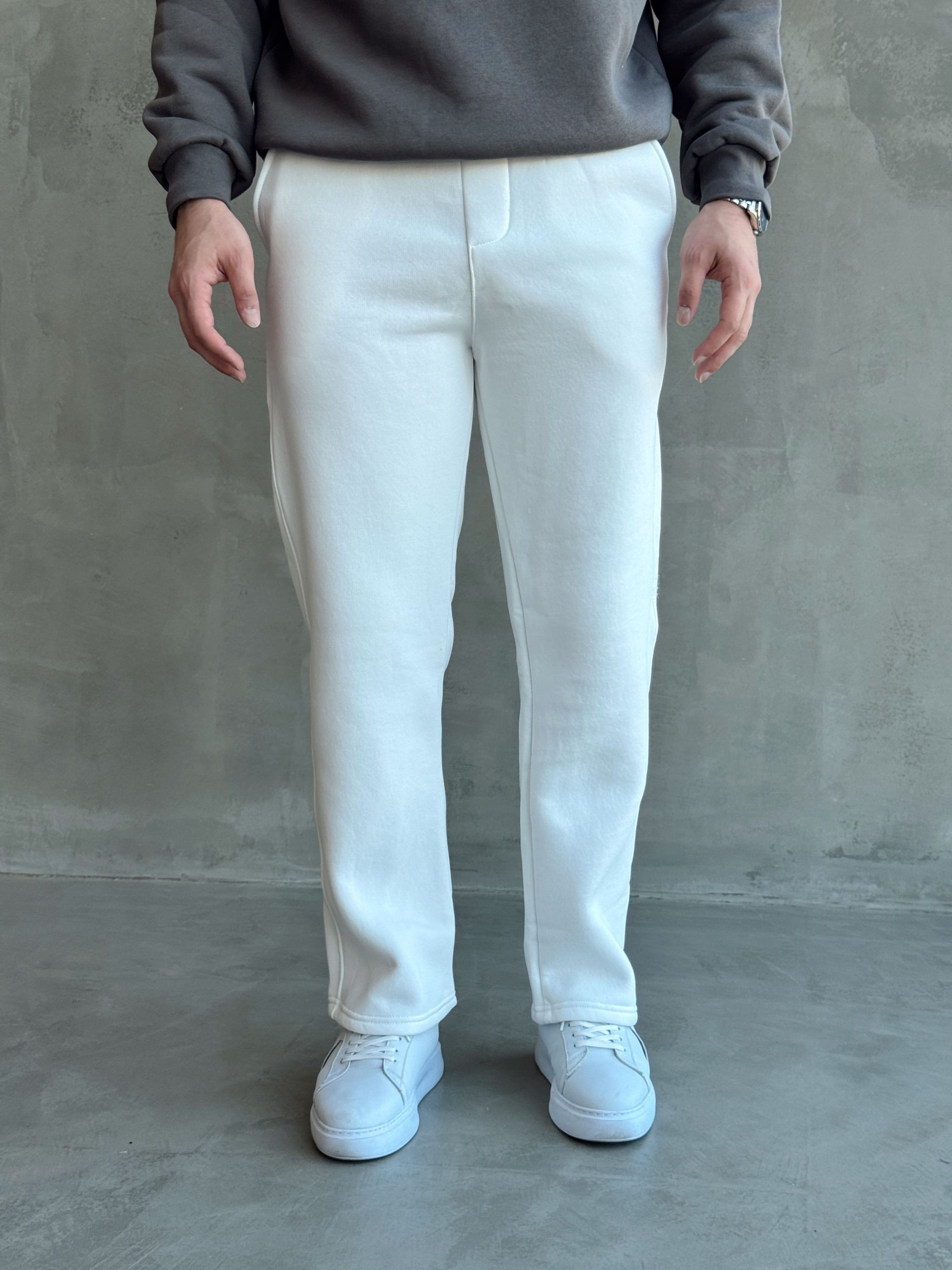 Erkek Yeni Sezon 3 İplik Baggy Kalıp Basic Eşofman-Beyaz(E1803)Ketench