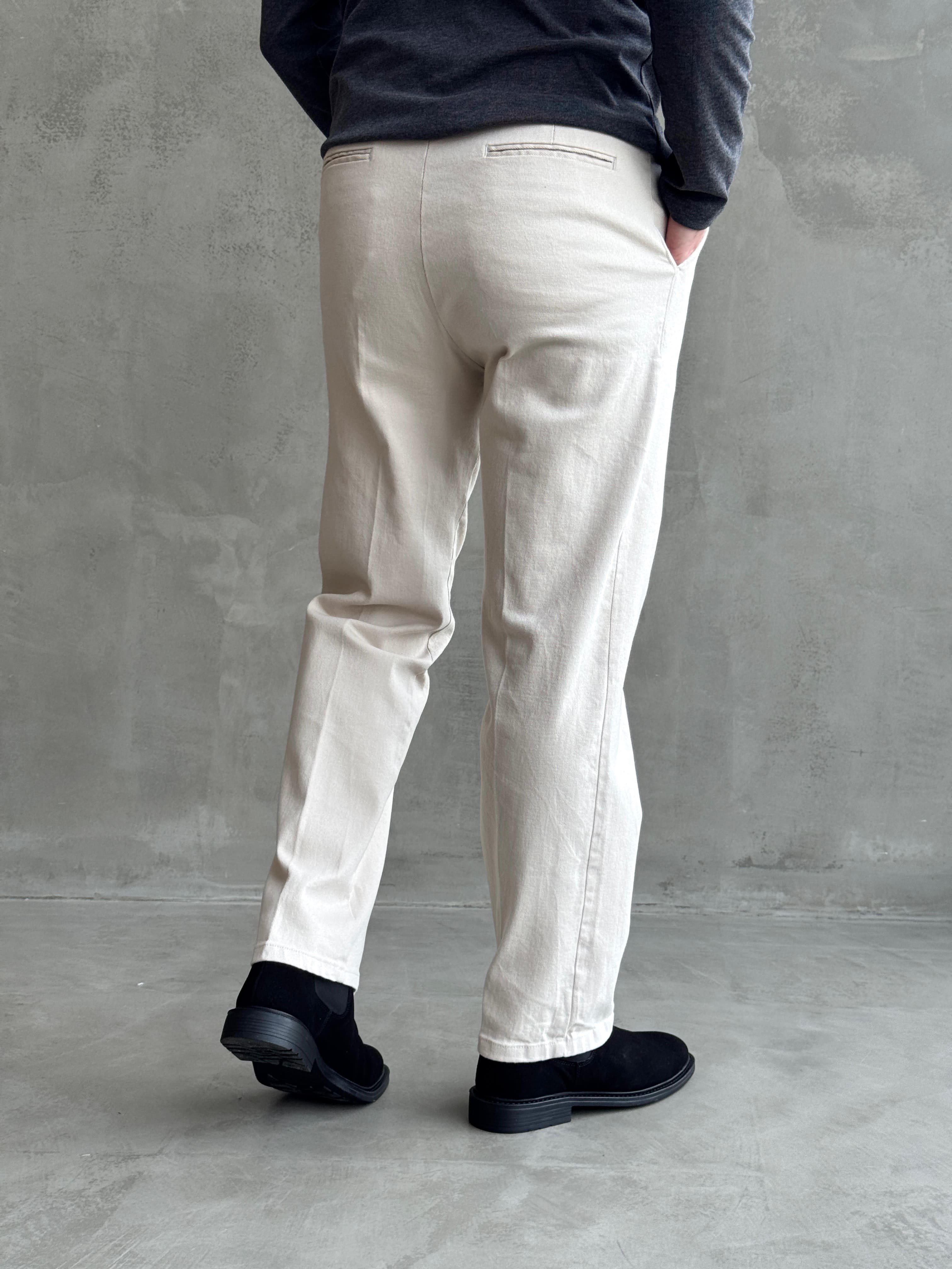 Erkek Yeni Sezon Regular Kalıp Gabardin Kumaş Kışlık Pantolon-Bej(E1848)Ketench