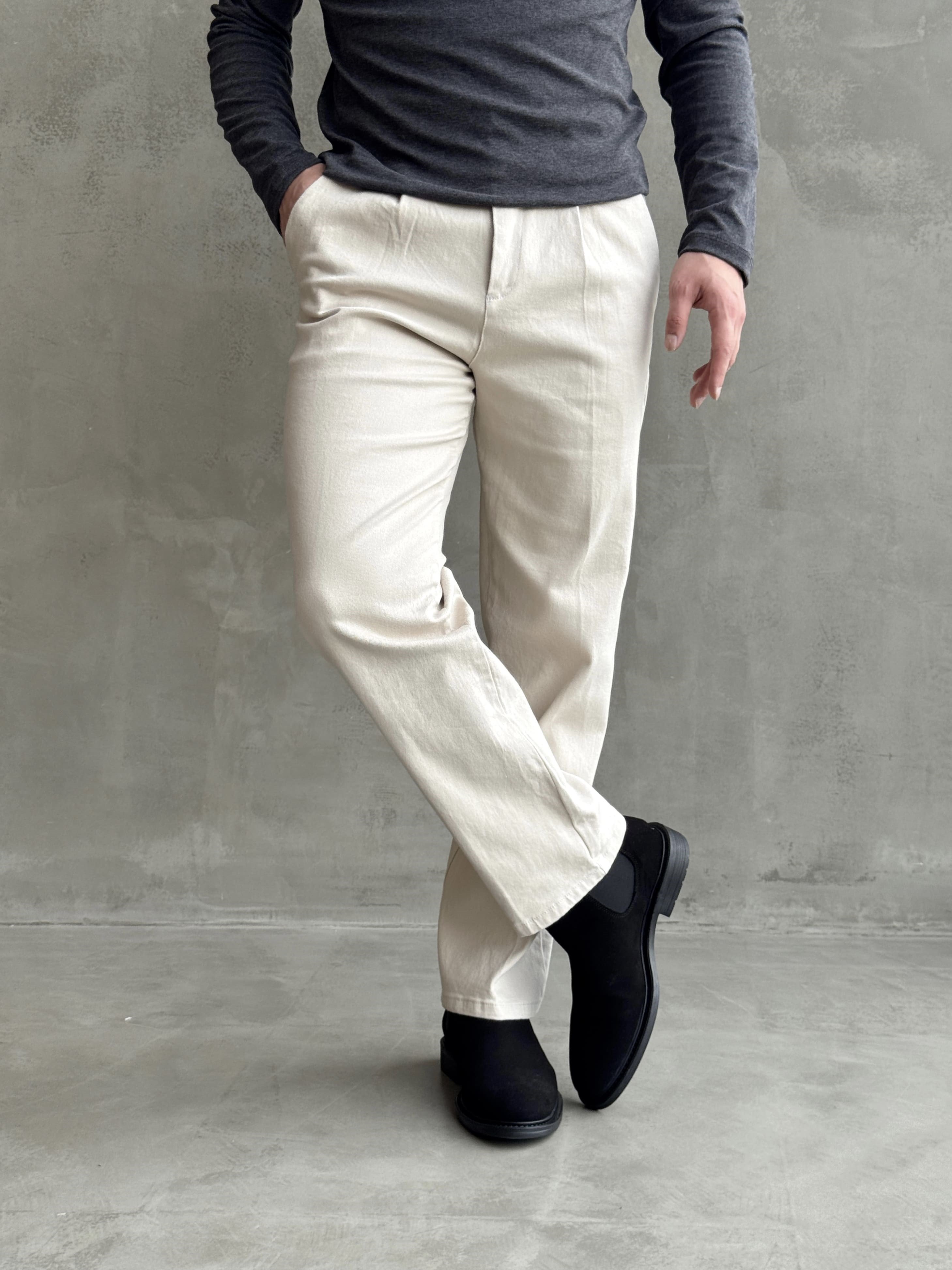 Erkek Yeni Sezon Regular Kalıp Gabardin Kumaş Kışlık Pantolon-Bej(E1848)Ketench
