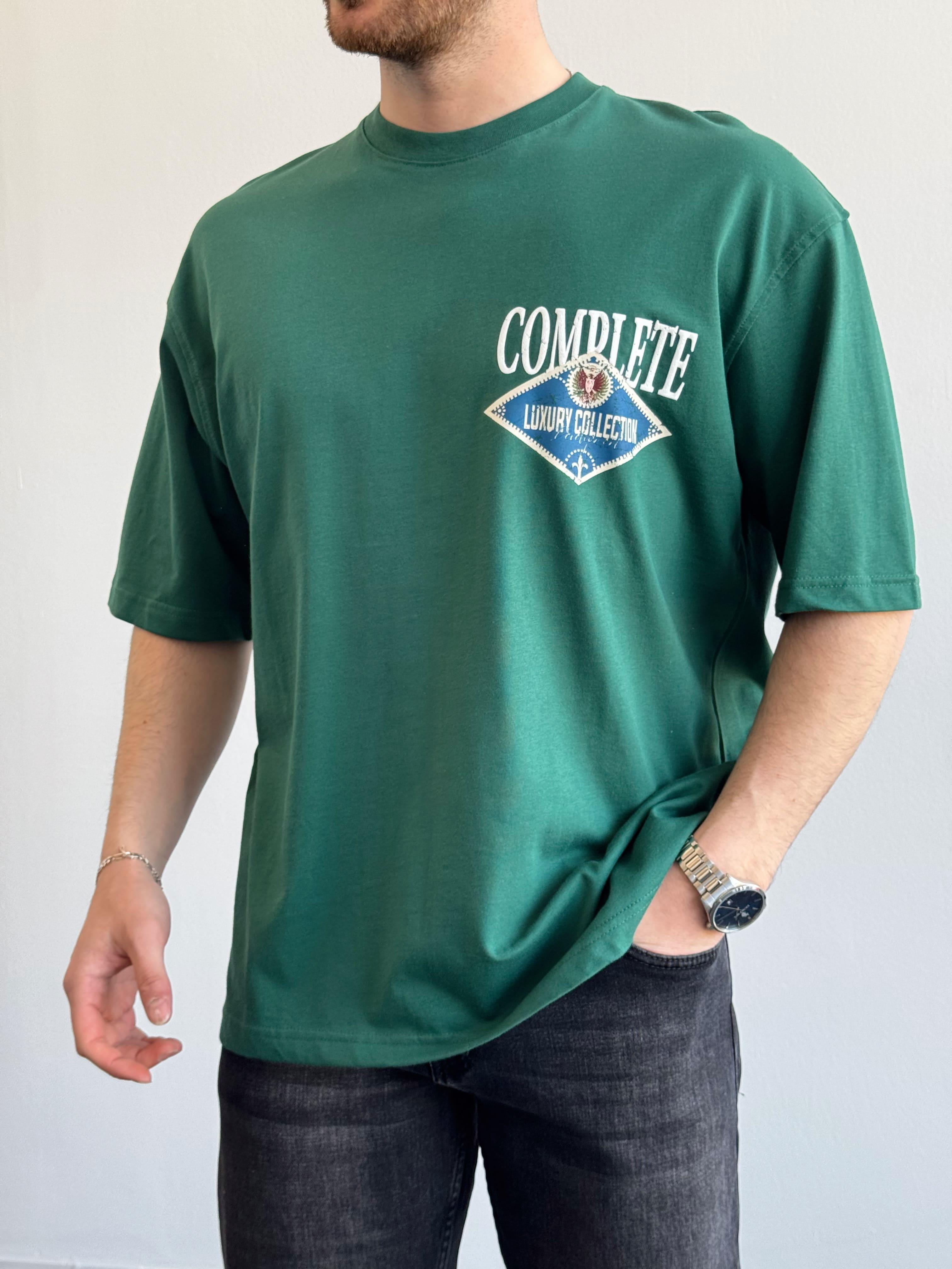 Erkek Yüksek Kalite Oversize Kalıp Complate Kabaran Baskı Detay T-Shirt-Nefti(E1370)Ketench