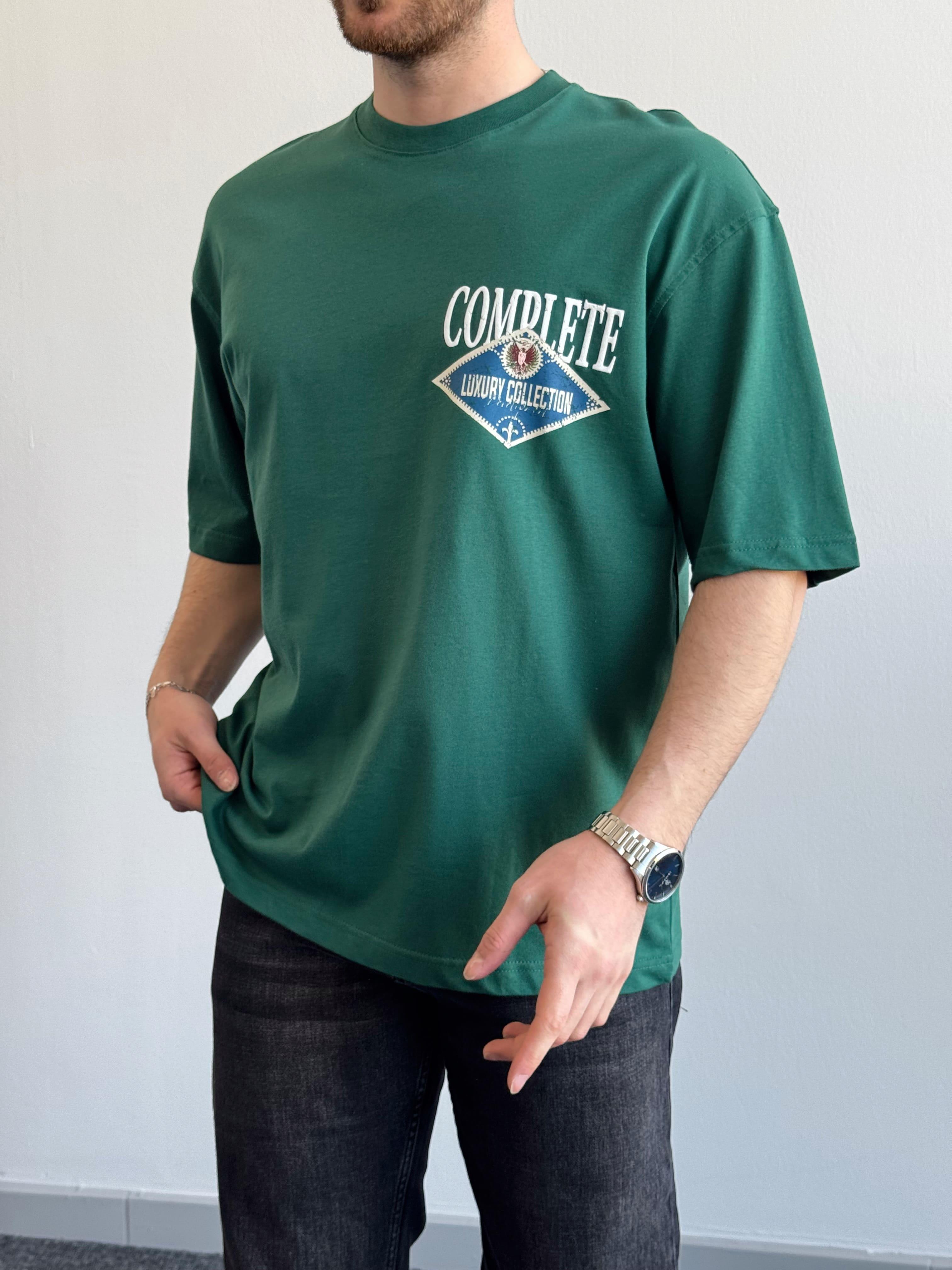 Erkek Yüksek Kalite Oversize Kalıp Complate Kabaran Baskı Detay T-Shirt-Nefti(E1370)Ketench