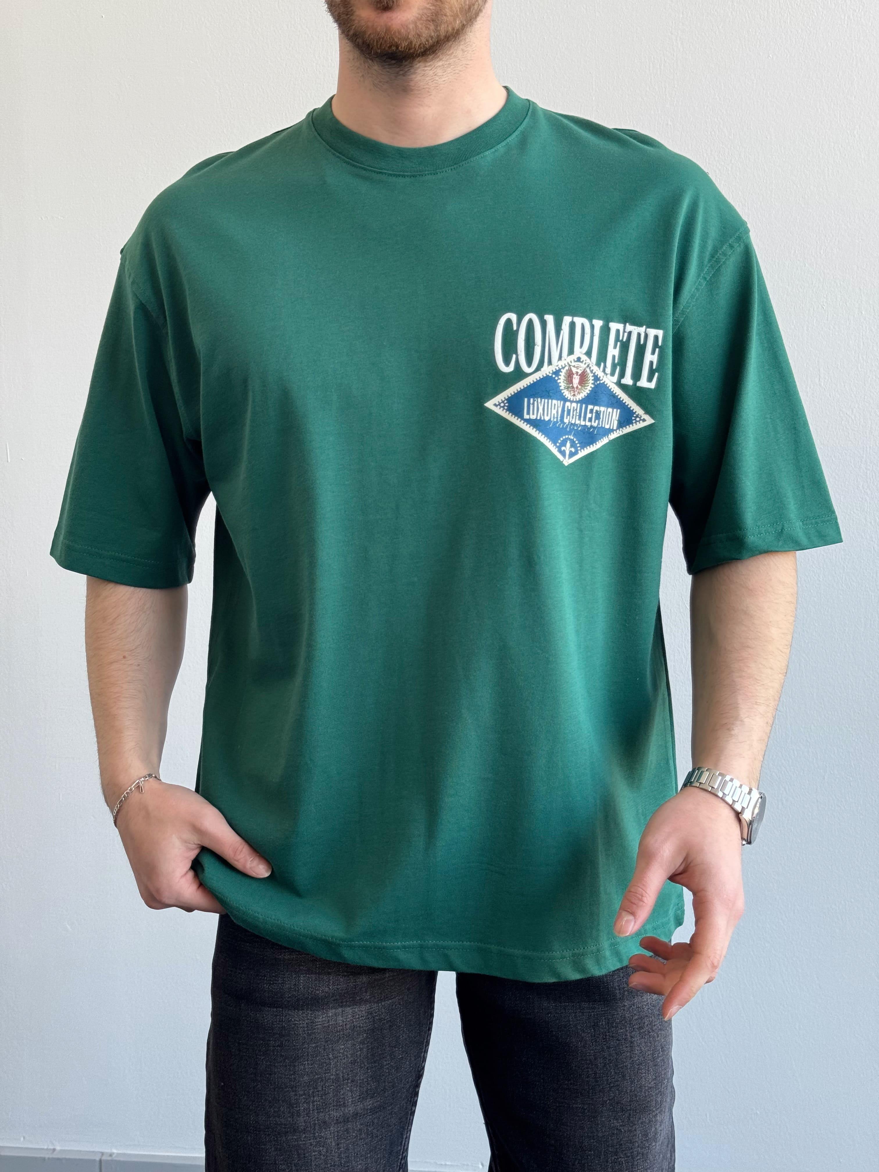 Erkek Yüksek Kalite Oversize Kalıp Complate Kabaran Baskı Detay T-Shirt-Nefti(E1370)Ketench