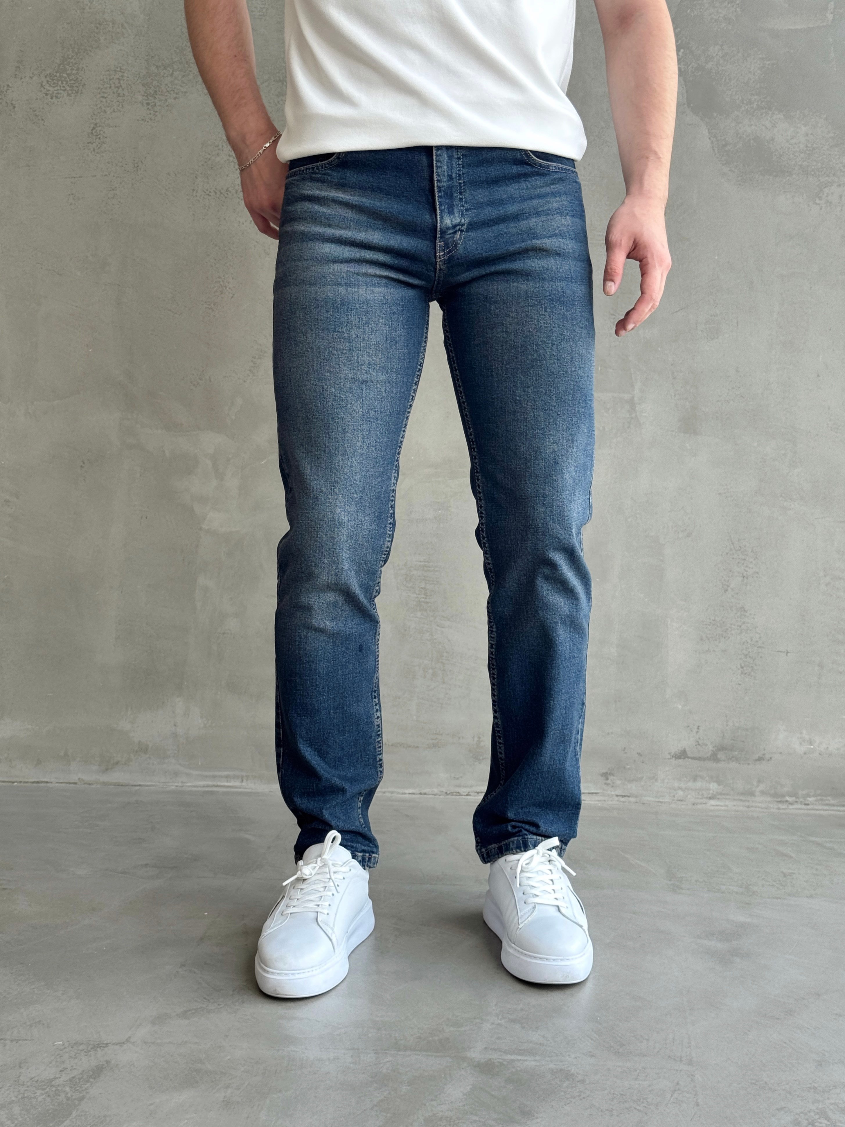 Erkek Yüksek Kalite Yıkamalı Taşlı Regular Kalıp Kot Pantolon Jeans-Rewind(E1596) TD:675Ketench