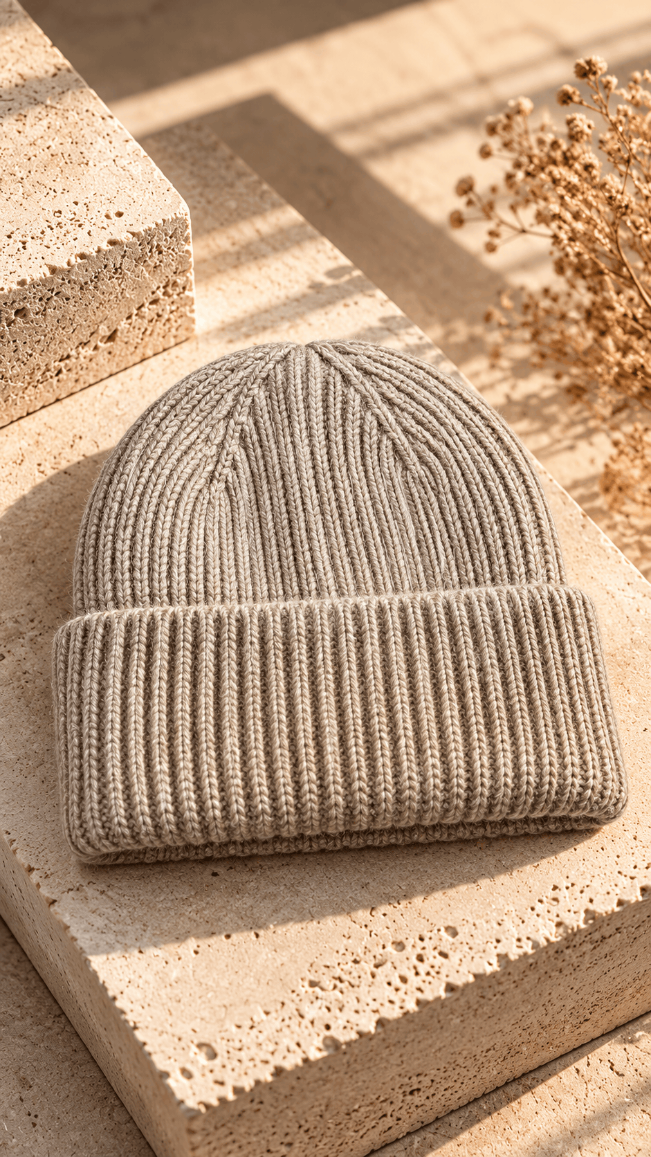 Unisex Premium Yün Triko Bere-Bej(E1905)Ketench