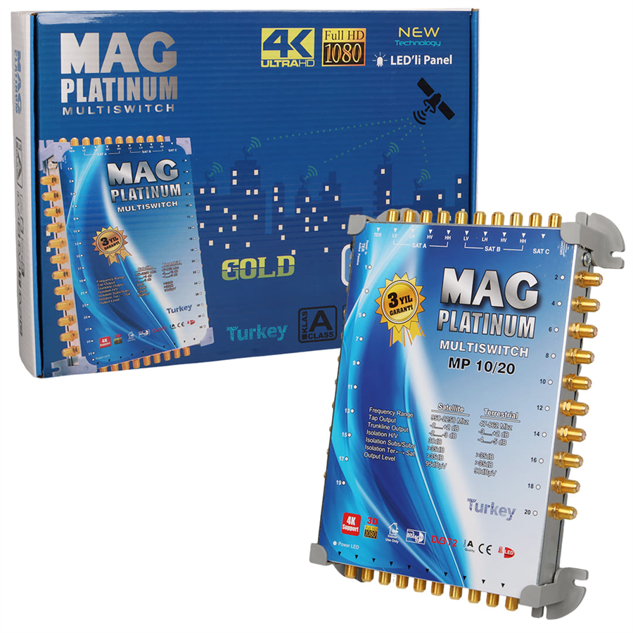 10*20 Sonlu/Kaskatlı Swıtchlı Uydu Santrali Mag Platınum Fiyatı - Merter Elektronik