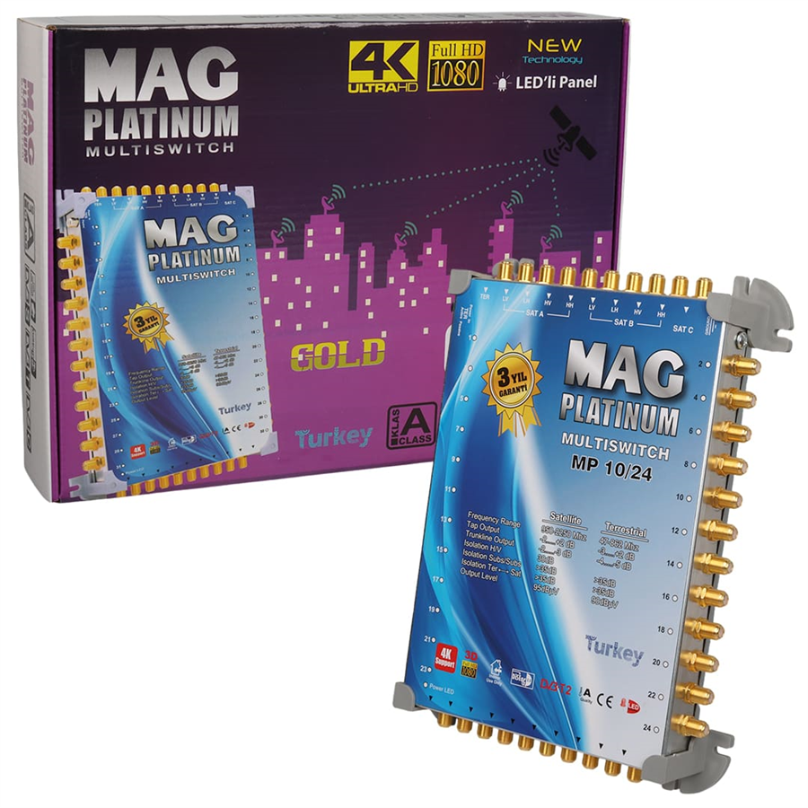 10*24 Sonlu/Kaskatlı Swıtchlı Uydu Santrali Mag Platınum Fiyatı - Merter Elektronik