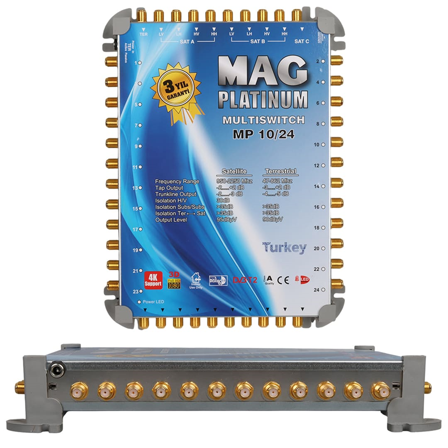 10*24 Sonlu/Kaskatlı Swıtchlı Uydu Santrali Mag Platınum Fiyatı - Merter Elektronik
