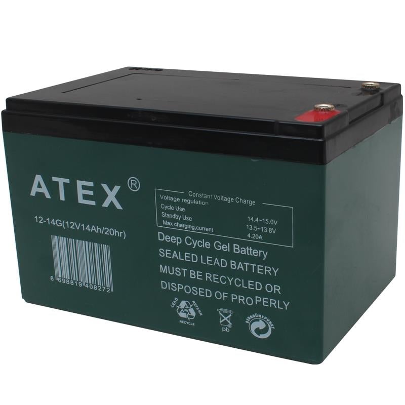 ATEX 12-14G 12 VOLT - 14 AMPER  JEL TİP ELEKTRİKLİ BİSİKLET AKÜSÜ (150 X 97 X 95 MM)