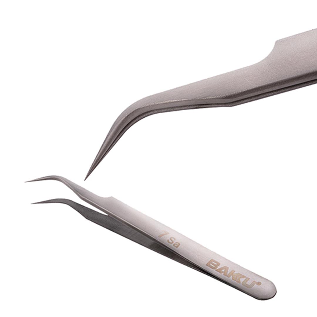 Baku BK-A3-7-SA Paslanmaz Çelik Eğri Uç Cımbız Fiyatı - Merter Elektronik