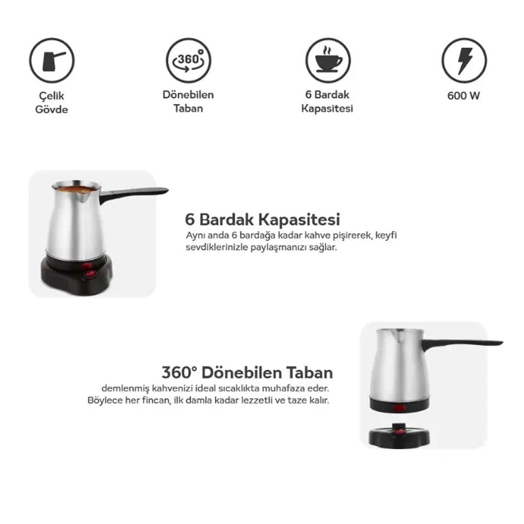 CROWN CRW-7104 INOX ÇELİK CEZVE