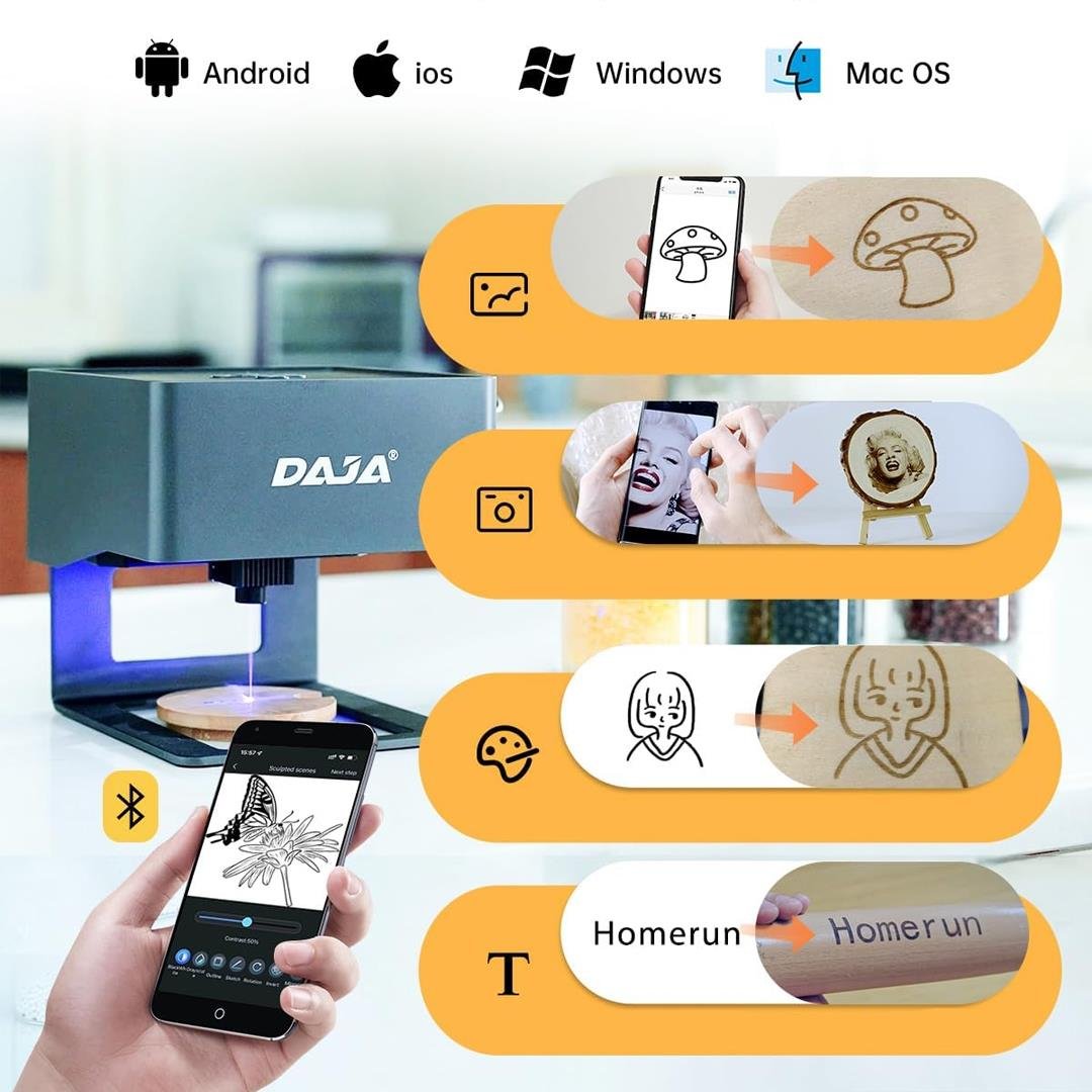 DAJA DJ6 AC 220V TAŞINABİLİR LAZER GRAVÜR MAKİNESİ Fiyatı - Merter Elektronik