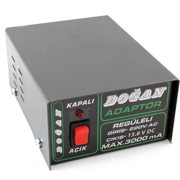 DOĞAN 12 VOLT 3 AMPER REGÜLELİ ADAPTÖR