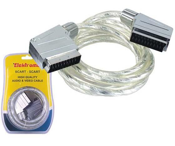 ELEKTROMER 1.5 METRE ŞEFFAF SCART SCART KABLO*