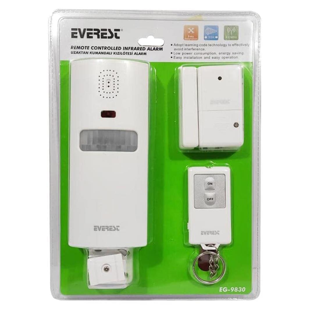 EVEREST EG-9830 PIR KIZILÖTESİ HAREKET SENSÖRLÜ GÜVENLİK ALARMI UZAKTAN KUMANDALI