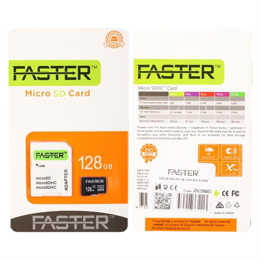 FASTER 128 GB MICRO SD HAFIZA KARTI Fiyatı - Merter Elektronik