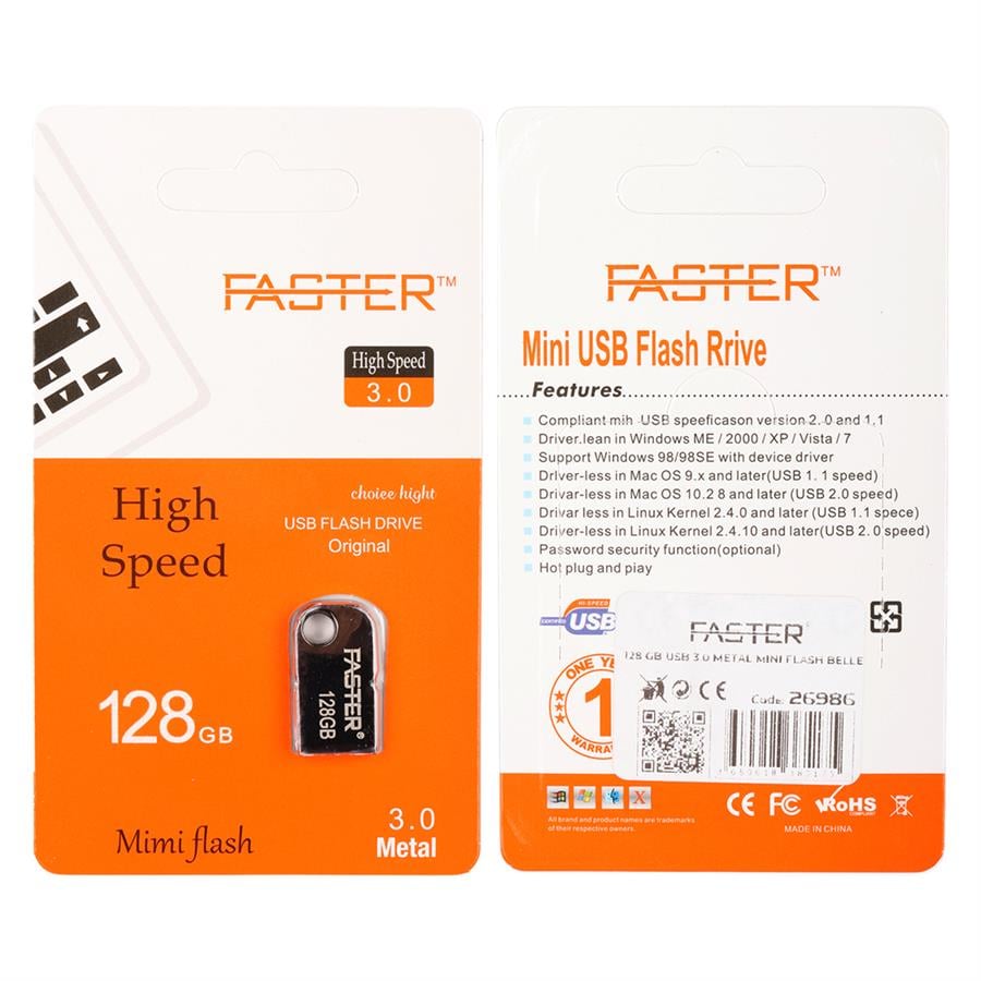 FASTER 128 GB USB 3.0 METAL MINI FLASH BELLEK Fiyatı - Merter Elektronik