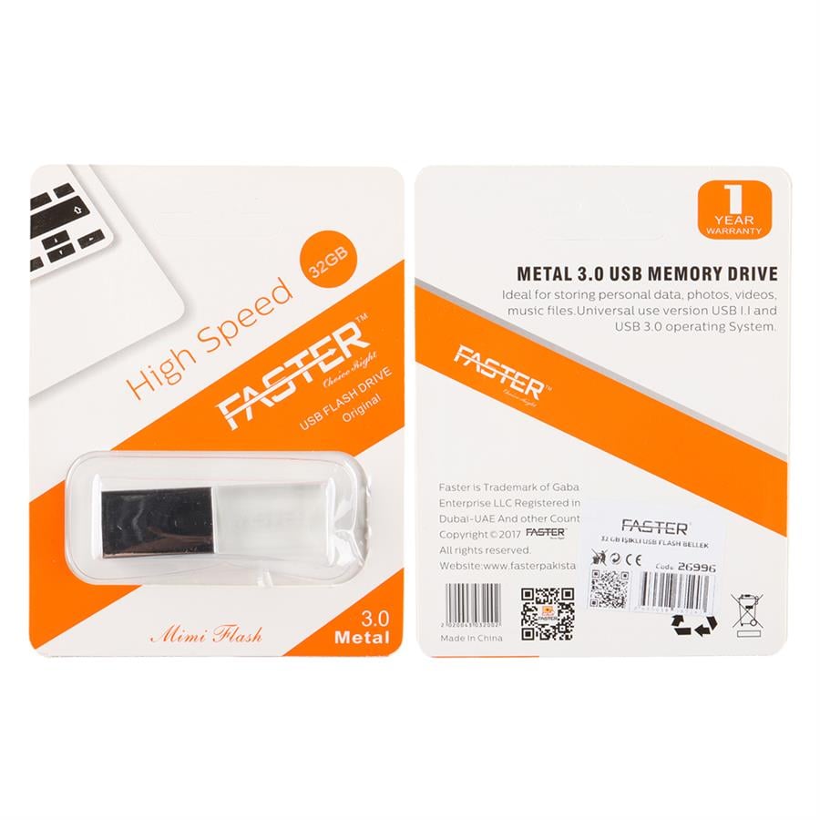 FASTER 32 GB IŞIKLI USB FLASH BELLEK Fiyatı - Merter Elektronik
