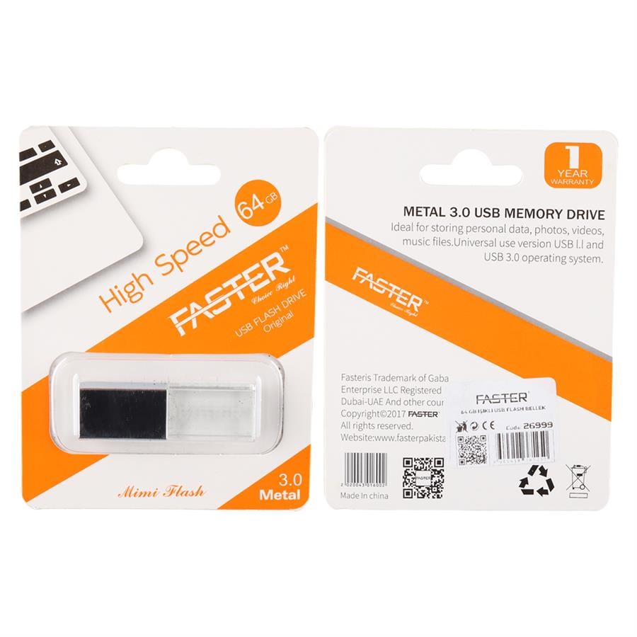 FASTER 64 GB IŞIKLI USB FLASH BELLEK Fiyatı - Merter Elektronik
