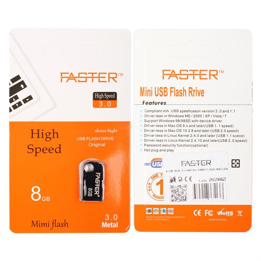 FASTER 8 GB USB 3.0 METAL MINI FLASH BELLEK Fiyatı - Merter Elektronik