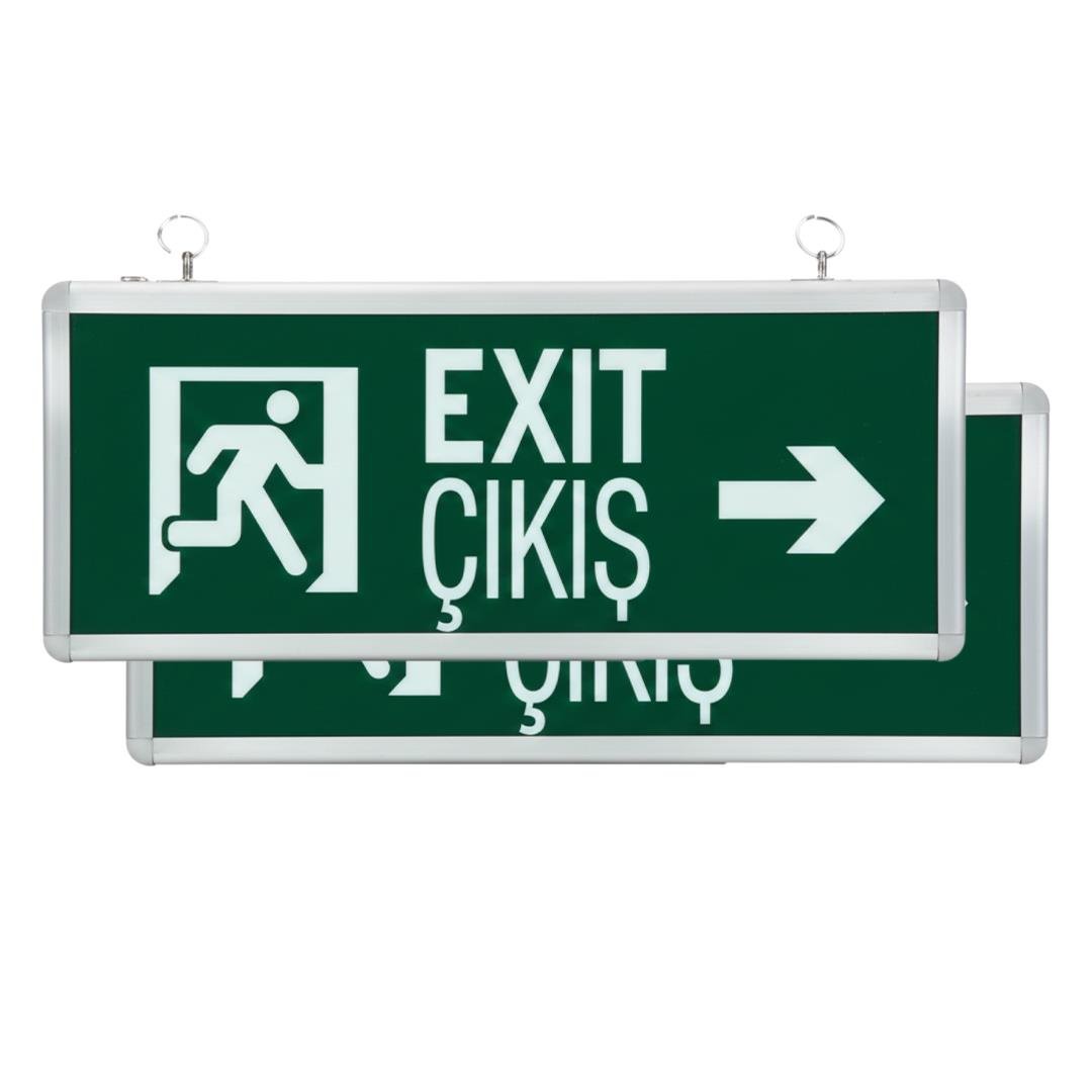 HOROZ ROBSON SAĞ - SOL YÖN KULLANILABİLİR 3 WATT 160 LÜMEN ŞARJLI ACİL ÇIKIŞ EXIT LEVHASI (355 X 125 X 150 MM)