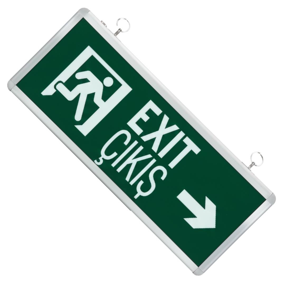 HOROZ ROBSON SAĞ - SOL YÖN KULLANILABİLİR 3 WATT 160 LÜMEN ŞARJLI ACİL ÇIKIŞ EXIT LEVHASI (355 X 125 X 150 MM)