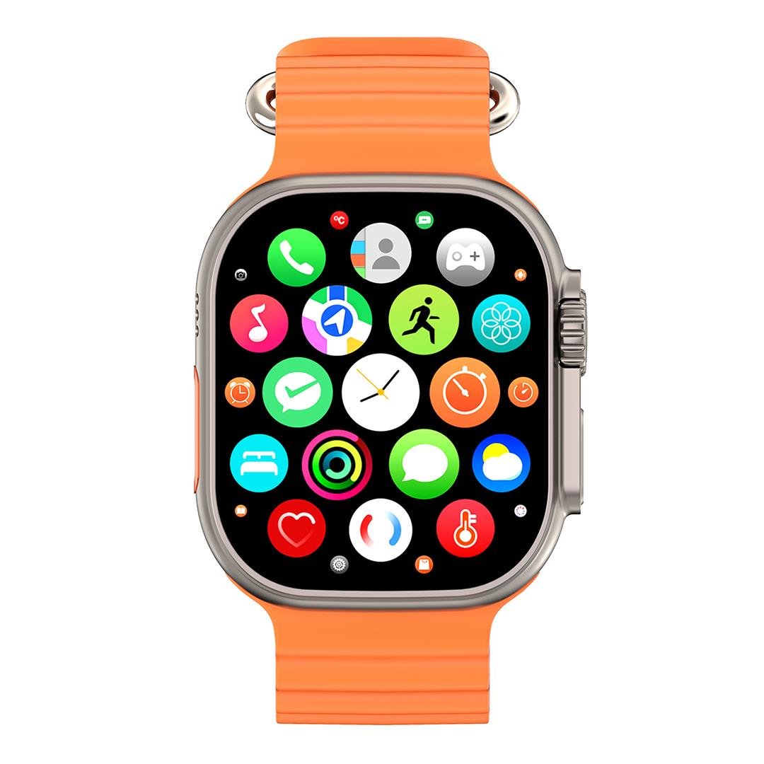HYTECH W69 WATCH IOS VE ANDROID UYUMLU MACTIVE 2.05 INCH GENİŞ EKRANLI GÜMÜŞ/ORENGE AKILLI SAAT