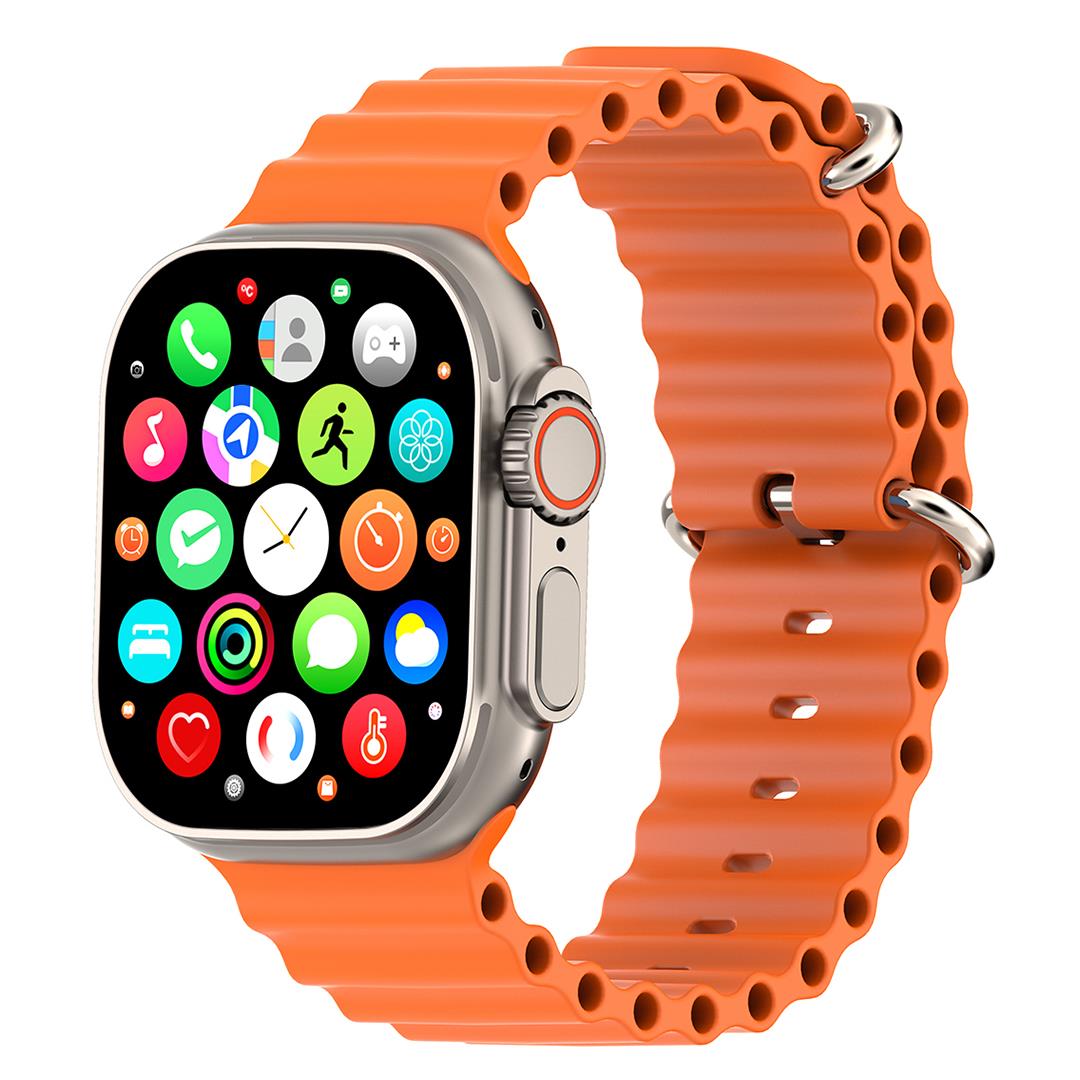 HYTECH W69 WATCH IOS VE ANDROID UYUMLU MACTIVE 2.05 INCH GENİŞ EKRANLI GÜMÜŞ/ORENGE AKILLI SAAT