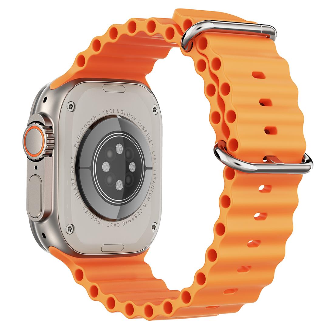 HYTECH W69 WATCH IOS VE ANDROID UYUMLU MACTIVE 2.05 INCH GENİŞ EKRANLI GÜMÜŞ/ORENGE AKILLI SAAT