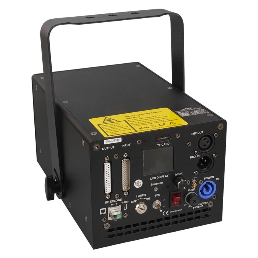 LAYU AC-03RGB 3 WATT RGB LAZER 25KPPS DOUBLE SAFETY DESIGN SD CARD DMX ILDA ANALOG Fiyatı - Merter Elektronik
