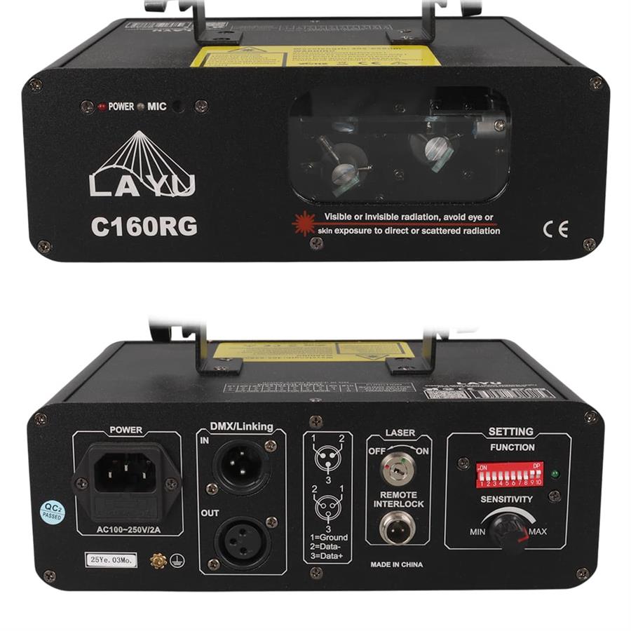 LAYU C160RG 2 RENK BEAM LAZER (KIRMIZI-YEŞİL) DMX-AUTO-SOUND-MASTER/SLAVE Fiyatı - Merter Elektronik