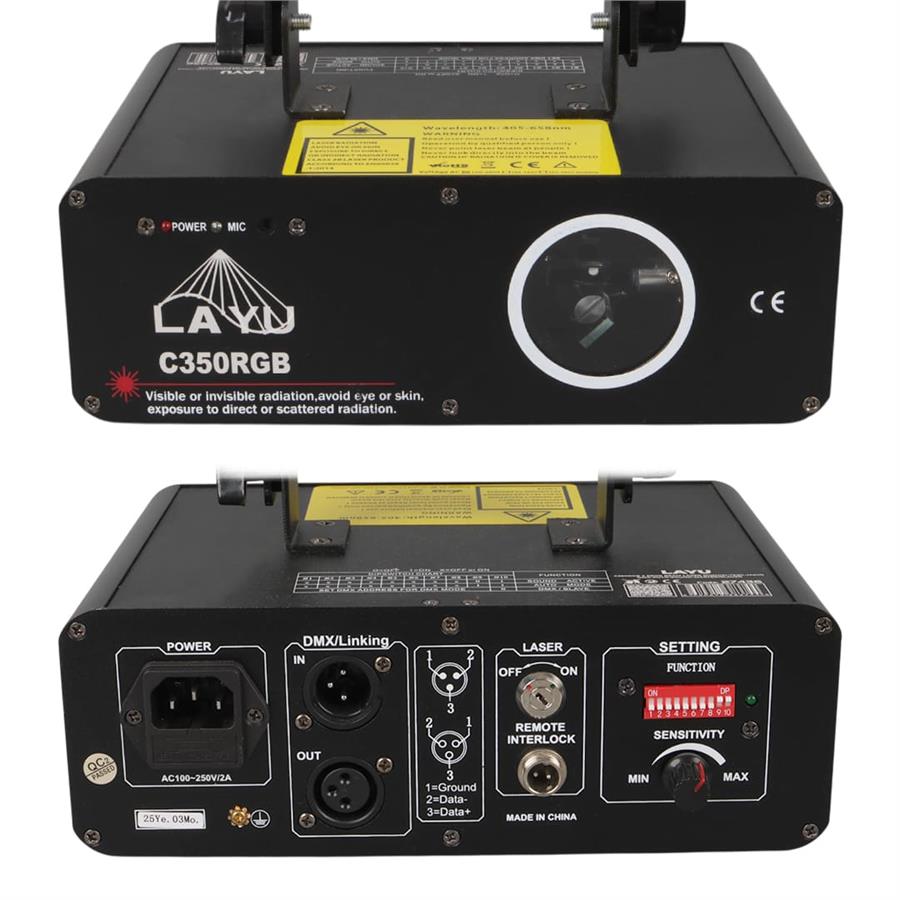 LAYU C350RGB 3 RENK BEAM LAZER (KIRMIZI-YEŞİL-MAVİ) DMX-AUTO-SOUND-MASTER/SLAVER Fiyatı - Merter Elektronik