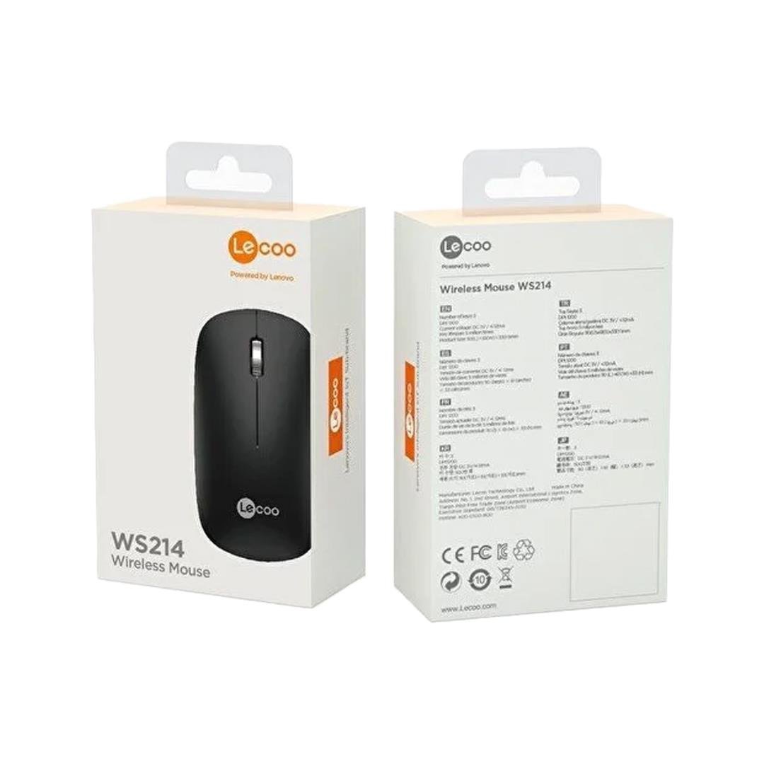 LECOO WS214 KABLOSUZ 1200 DPI 3 TUŞLU SİYAH OPTİK MOUSE