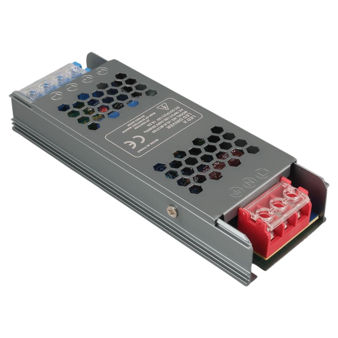 LEDX 12 VOLT 16.5 AMPER 138X50X23 MM ULTRA SLIM METAL KASA ADAPTÖR