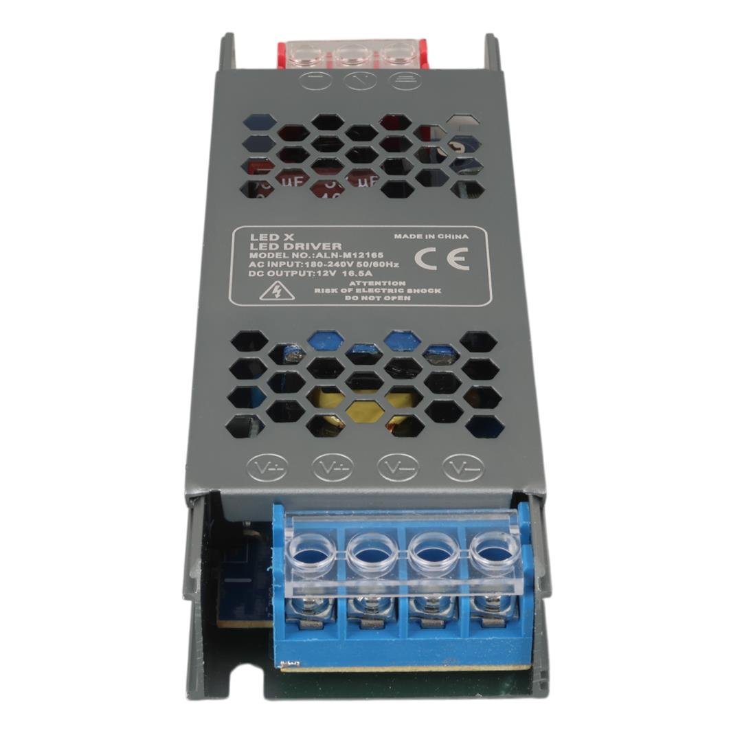 LEDX 12 VOLT 16.5 AMPER 138X50X23 MM ULTRA SLIM METAL KASA ADAPTÖR