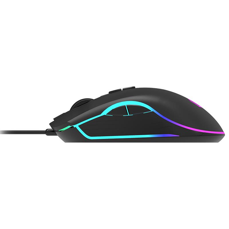 LENOVO LECOO MS108 6400 DPI 7 TTUŞLU KABLOLU RGB LED AYDINLATMALI SİYAH GAMING MOUSE