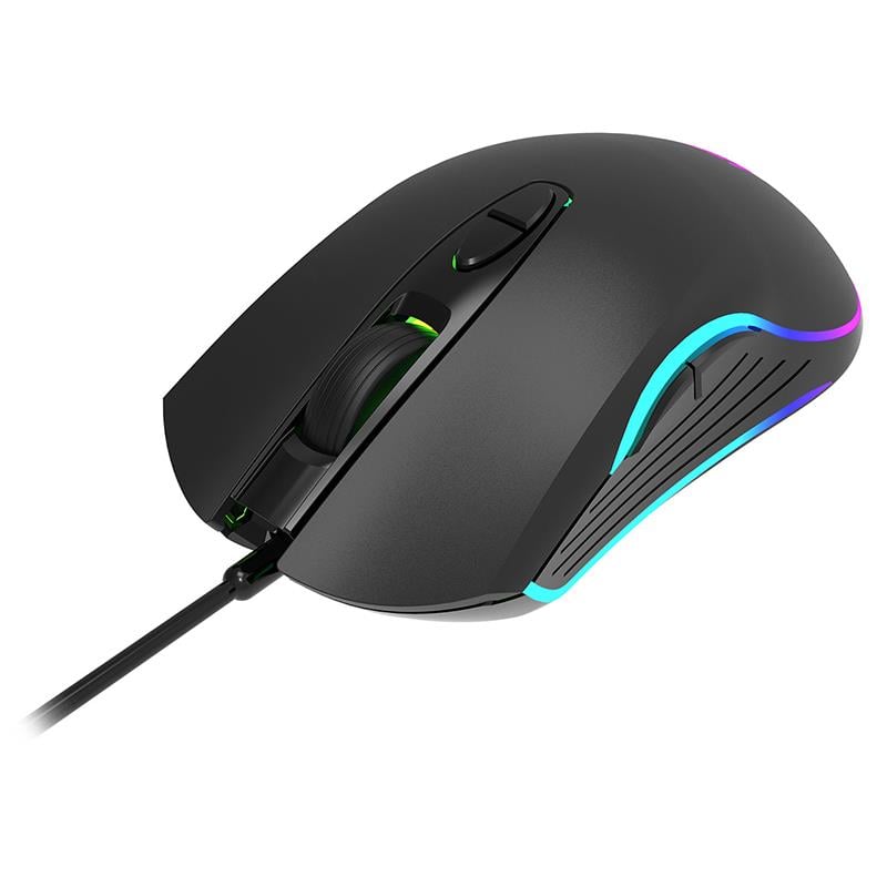 LENOVO LECOO MS108 6400 DPI 7 TTUŞLU KABLOLU RGB LED AYDINLATMALI SİYAH GAMING MOUSE