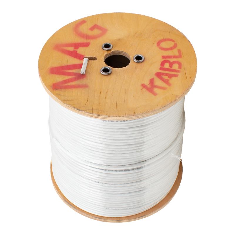 MAG RG6/U6 1.00 MM 64*0.12 TEL CCS TAHTA MAKARALI YERLİ ÜRETİM ANTEN KABLOSU (300 METRE)
