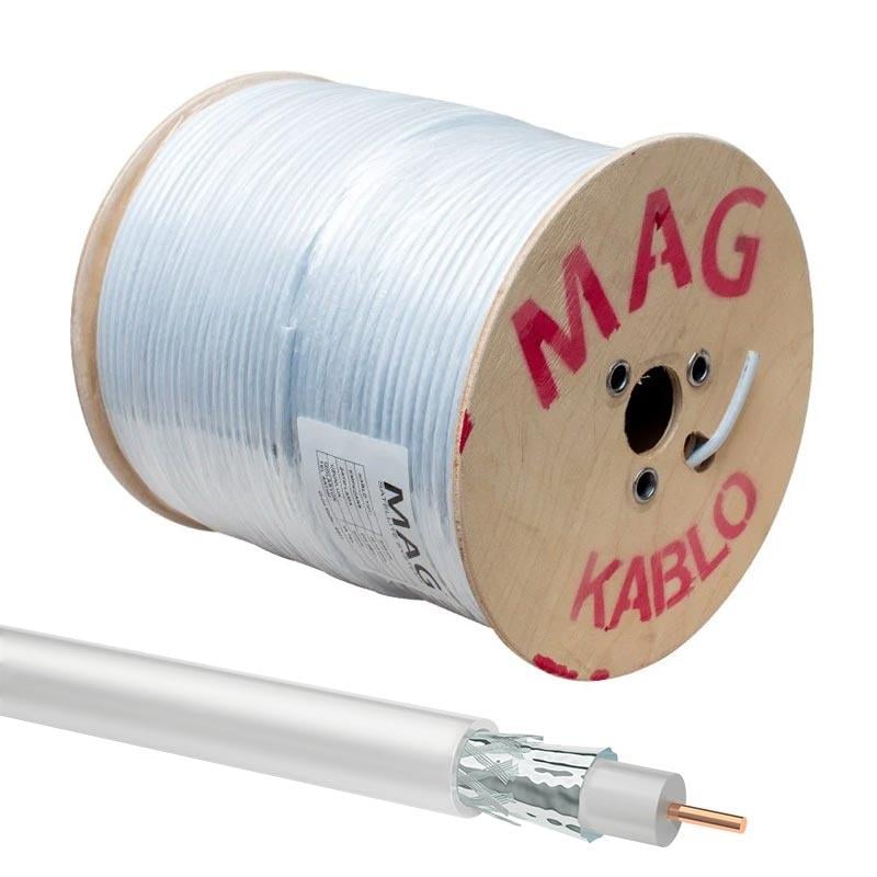 MAG RG6/U6 1.00 MM 64*0.12 TEL CCS TAHTA MAKARALI YERLİ ÜRETİM ANTEN KABLOSU (500 METRE)