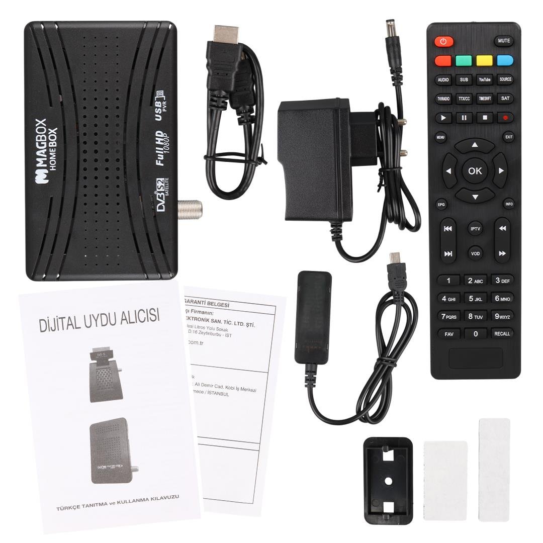 Magbox Homebox Full HD Uydu Alıcısı 4000 Kanal TKGS / Youtube / USB Destekli (Uzatma Display Gözlü) Fiyatı - Merter Elektronik