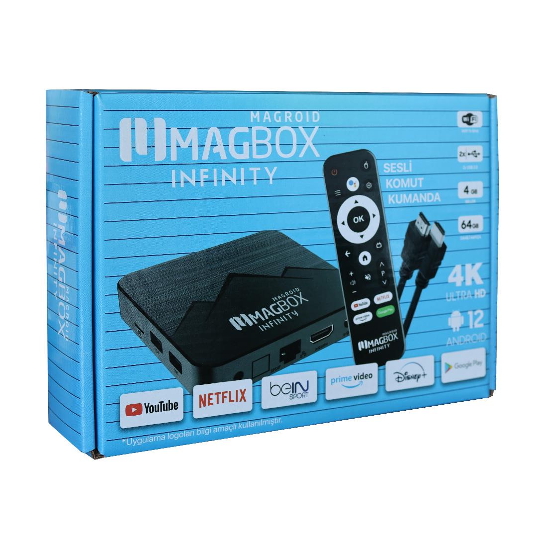 Magbox Magroid Infinity 64 GB HDd 4 GB Ram Bluetooth 5G Android TV Box Fiyatı - Merter Elektronik