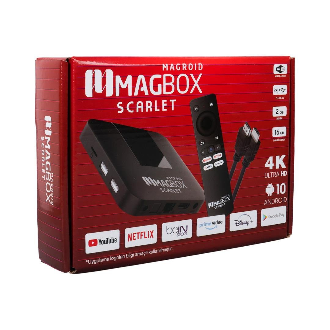Magbox Magroid Scarlet 16 GB HDd 2 GB Ram 2.4G H313 Cpu Android TV Box Fiyatı - Merter Elektronik