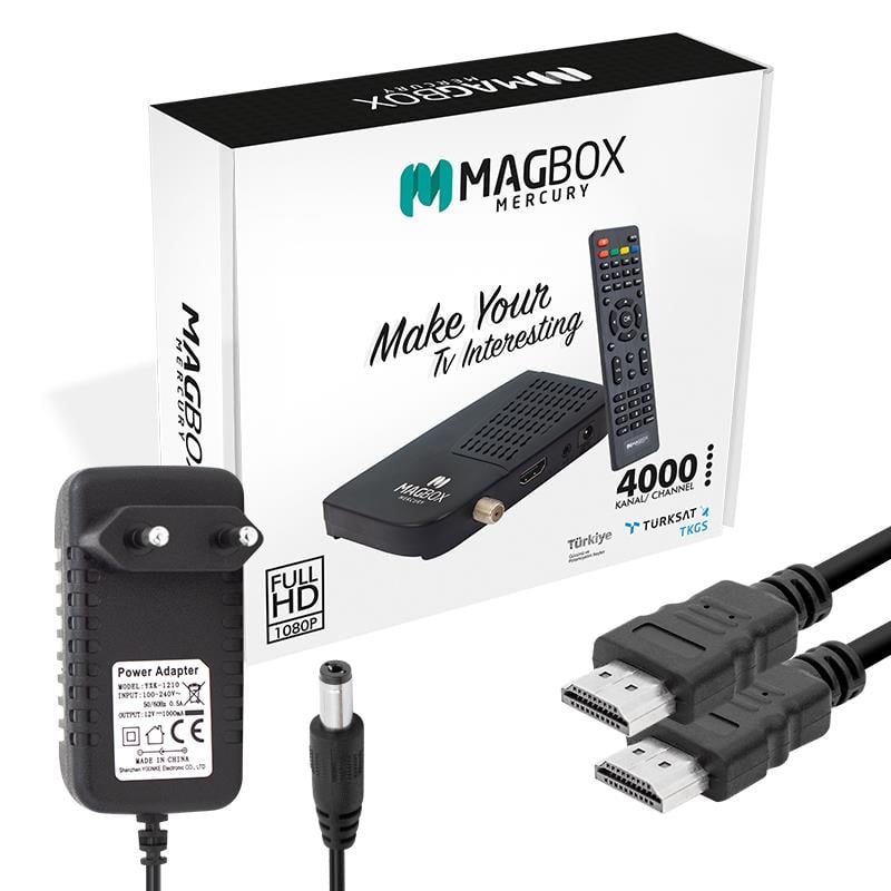 MAGBOX MERCURY FULL HD TKGSLİ DISPLAY GÖZ YOUTUBELU ÇİFT USBLİ MİNİ UYDU ALICISI * SUN PLUS İŞLEMCİLİ