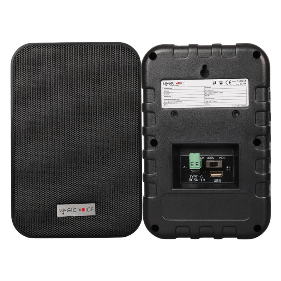 MAGICVOICE F-LHY4A 10 CM 4 10 WATT SİYAH ÇİFTLİ USBLİ TRAFOLU SÜTUN HOPARLÖR Fiyatı - Merter Elektronik