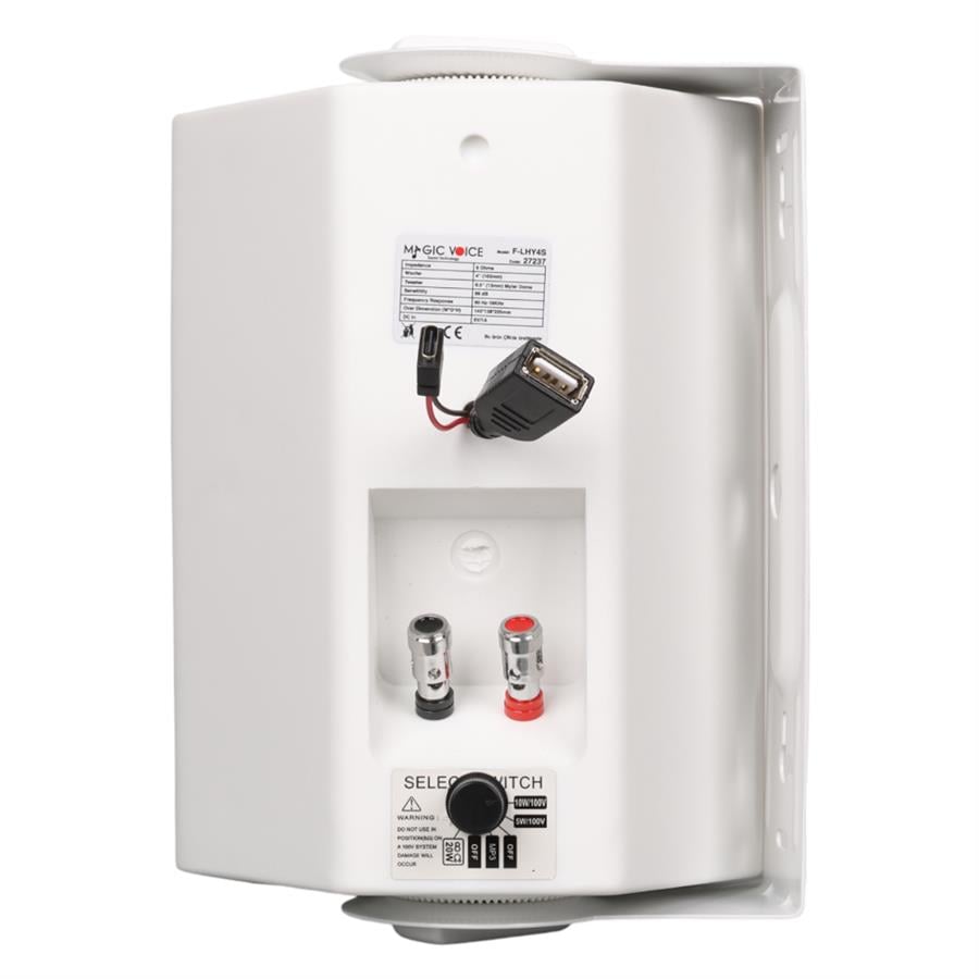 MAGICVOICE F-LHY4S 10 CM 4 10 WATT BEYAZ TEKLİ USBLİ TRAFOLU SÜTUN HOPARLÖR Fiyatı - Merter Elektronik