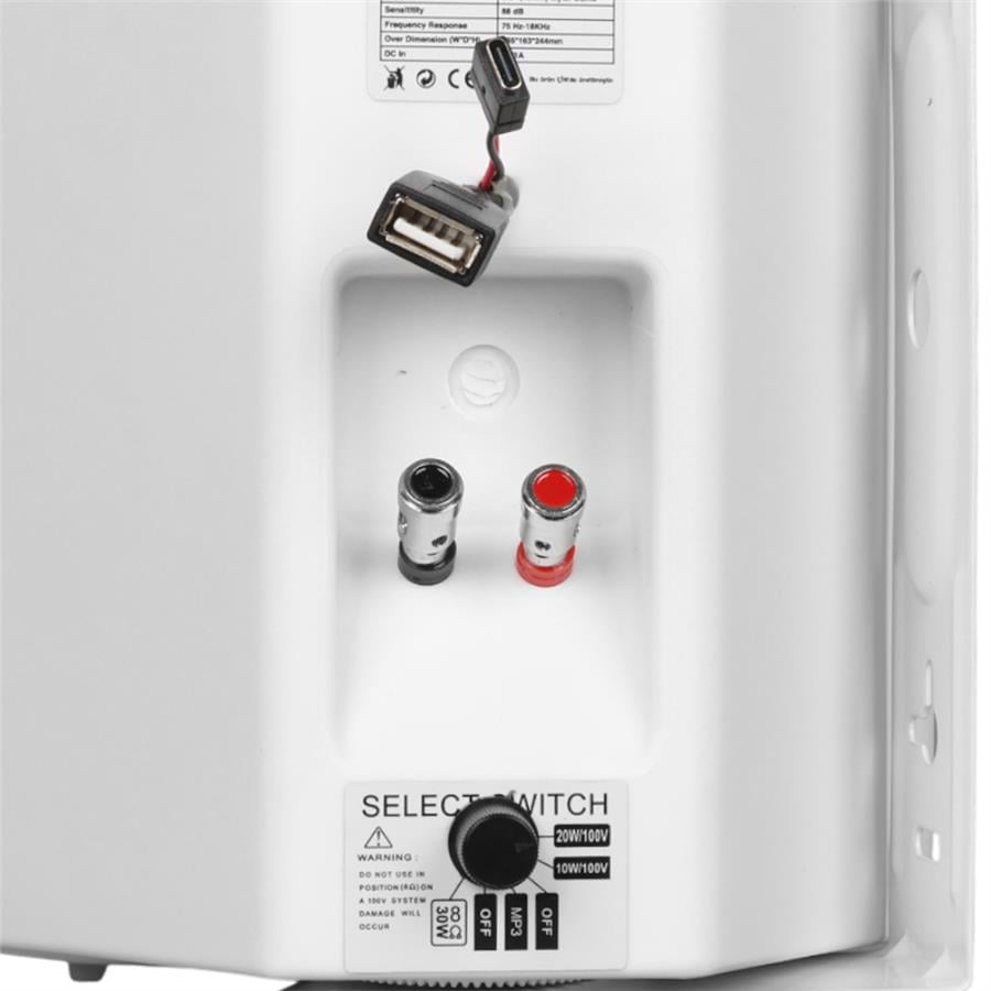 MAGICVOICE F-LHY5S 13,5 CM 5,25 20 WATT BEYAZ TEKLİ USBLİ TRAFOLU SÜTUN HOPARLÖR Fiyatı - Merter Elektronik