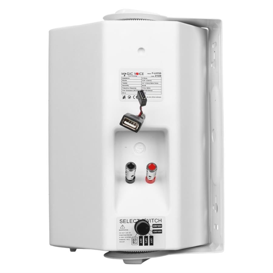 MAGICVOICE F-LHY5S 13,5 CM 5,25 20 WATT BEYAZ TEKLİ USBLİ TRAFOLU SÜTUN HOPARLÖR Fiyatı - Merter Elektronik