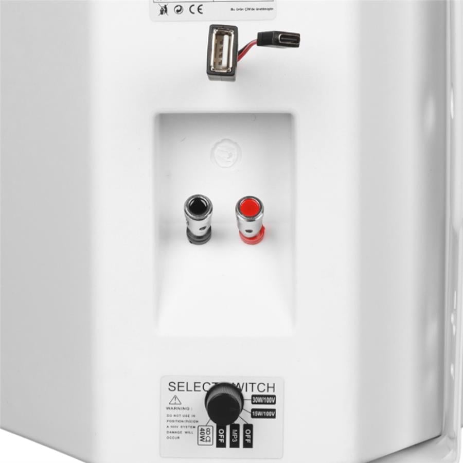 MAGICVOICE F-LHY6.5S 16 CM 6,5 40 WATT BEYAZ TEKLİ USBLİ TRAFOLU SÜTUN HOPARLÖR Fiyatı - Merter Elektronik