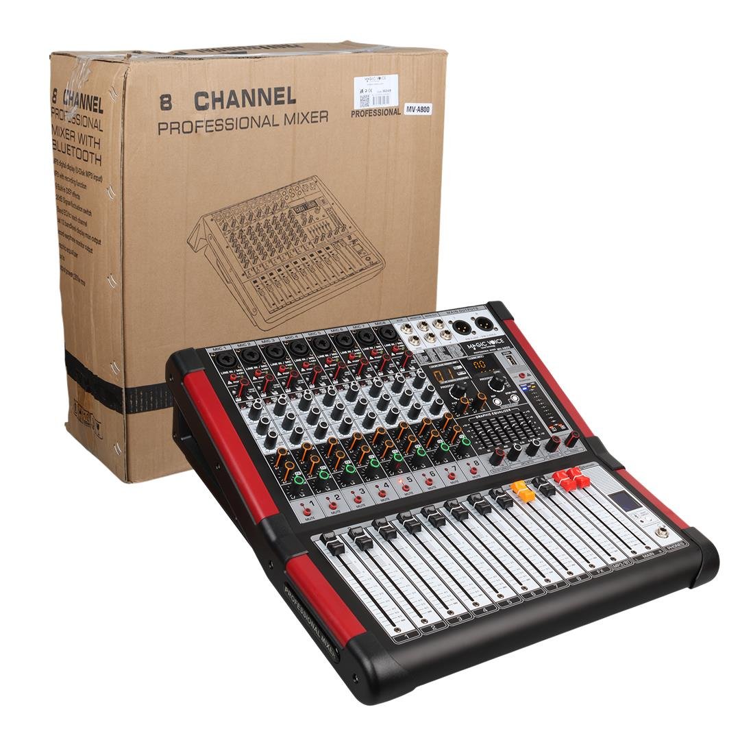 Magicvoice MV-A800 8 Kanal USB/Bluetooth Destekli Power Mixer Anfi Fiyatı - Merter Elektronik