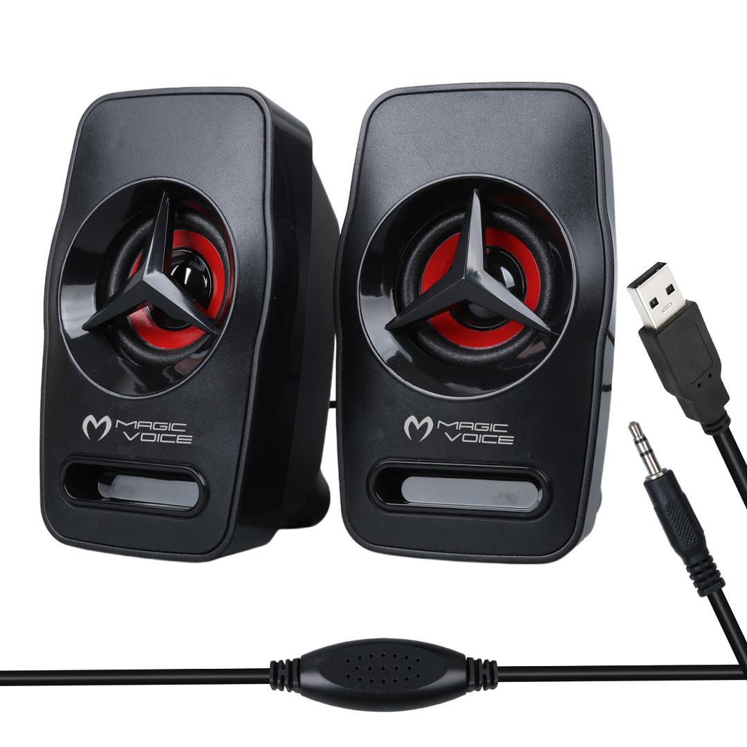 Magicvoice T-19 1+1 USB Pc Mini Hoparlör - Speaker (2*3 Watt - 4 Ohm) Fiyatı - Merter Elektronik